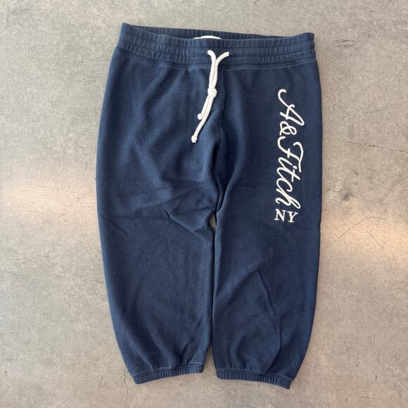 Vintage Y2k Abercrombie & Fitch New York Capri Casual Navy Lounge Sweatpants Xs - Picture 1 of 4